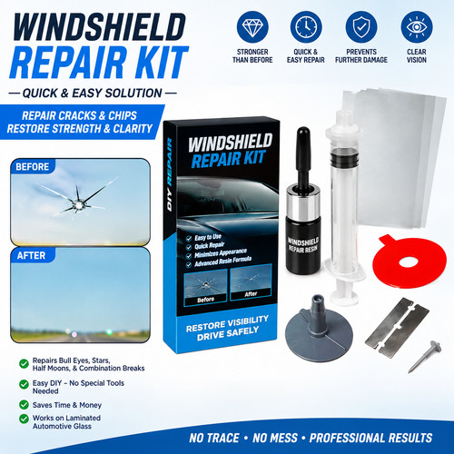 Car windscreen chip repair kit - car,