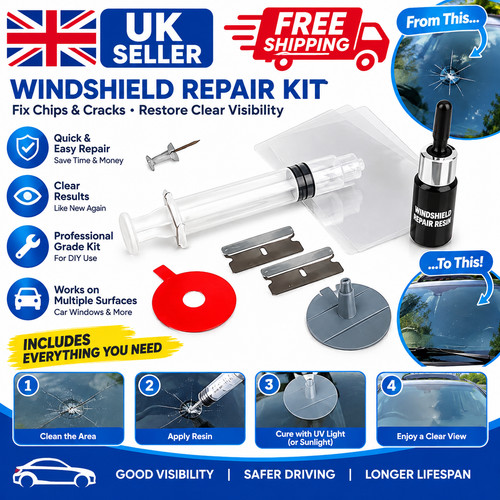Car windscreen chip repair - windscreen, kit
